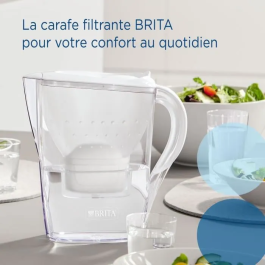 Brita Filtro CARAFE Marella Blanche (2.4L) con 1 cartucho Maxtra Pro All-in-1