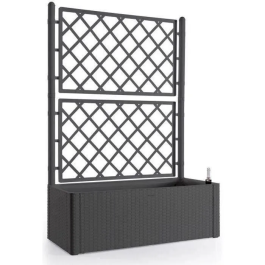 Stefanplast Caja de Flores Rectangular Deluxe Natural con Enrejado - 100x43x142cm - 90+6.5L Reserva Agua - Antracita Precio: 117.49999998. SKU: B166LSGY7Z
