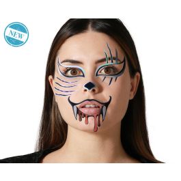 Tatuaje Facial de Gato Monstruoso con Colmillos Sangrientos para Halloween y Disfraces de Terror Precio: 0.69000008. SKU: B1JMC4GDG8