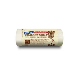 Saplex Bolsa de Basura Compostable 9L 44x44 cm 15 Uds Color Crema