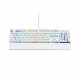 The G-Lab THE3760162051063 Teclado Gaming KEYZ RUBIDIUM Mecánico Interruptor Rojo RGB Con Cable Azerty Blanco con Reposamuñecas