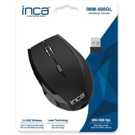 INCA IWM-500GL Ratón Inalámbrico Láser 1600 DPI Nano-USB