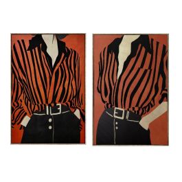 DKD Home Decor Cuadro Urban Lienzo Ps Rojo Negro Chica Rayas 4.5 x 123 x 83 cm (2 Unidades) Precio: 119.50000051. SKU: B1JFNKFRGL