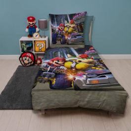 Mario Bros AAARQ16164 - Juego de Cama Mario vs Bowser de Microfibra - 1 Funda Nórdica 140x200 cm + 1 Funda Almohada 63x63 cm