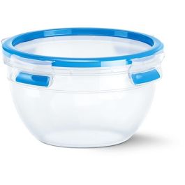 Emsa N1011600 Clip & Close Fiambreras 2er Set redondas Transparente/Azul