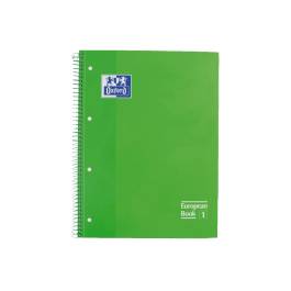 Oxford Classic Europeanbook 1 Cuaderno Espiral A4+ 80H 5x5 mm Microperforado Tapa Extradura Verde Manzana Write&Erase