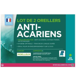 Blanreve Juego de 2 Almohadas Triple Protección 60 x 60 cm Blanco Suave Poliéster