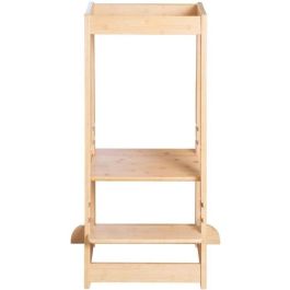Roba ROB1697559591163 Torre de Aprendizaje Montessori Bambú FSC Ajustable 3 Niveles hasta 80 Kg Natural