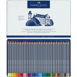 Faber-Castell Estuche de Metal con 36 Lápices de Colores Acuarelables Goldfaber, 114636