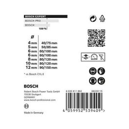 Bosch CYL-9 MC Expert Juego de 4 Brocas de Centrar para Concreto y Baldosa Blanda, 4/5/6/8 mm, 2 608 900 645