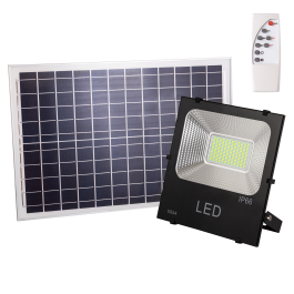 Foco Proyector LED 100W 10.000Lm 6000ºK Solar Sensor 100W + Control Remoto Panel 6V/25W 40.000H  [HO-626005-CW] Precio: 57.88999975. SKU: 15096785633667