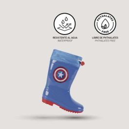 Cerdá T027 Botas de Lluvia PVC para Niños con Diseño Avengers, Color Azul, Talla 27