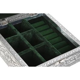 Joyero Indio DKD Home Decor Plateado Verde 18 x 6 x 18 cm