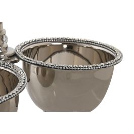 DKD Home Decor Centro de Mesa Camila Glam Plateado Aluminio Acrilico 24x24x18 cm