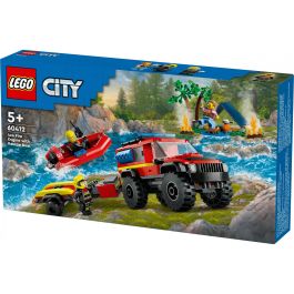 LEGO 60412 City Camión Bomberos 4x4 con Barco Rescate para niños de 5+ años - 301 piezas