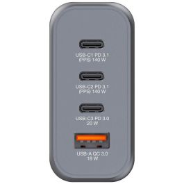 Verbatim Gnc-140 Cargador Pared Gan 140 W Usb-A 3.0 Y 3Xusb-C 3.0 Verbatim Gnc-140 Cargador Pared Gan 140 W Usb-A 3.0 Y 3Xusb-C 3.0