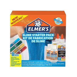 Kit Elmers Fabricacion Slime Con 2 Botes Cola Transparente + 2 Botes Liquido Magico + 4 Botes Purpurina Colores