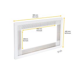 Emuca Marco para microondas, para encastrar en mueble de cocina, módulo 600mm, 600x400mm, Plástico, Blanco