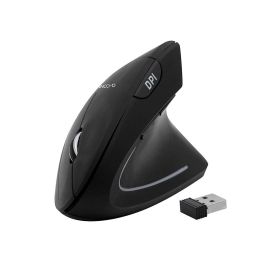 Raton Q-Connect Optico Inalambrico Ergonomico Vertical Dpi 800-1200-1600 Pilas Aaa Negro