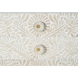 Giner y Colomer Cómoda Madera Mango Blanco Dorado 6 Cajones