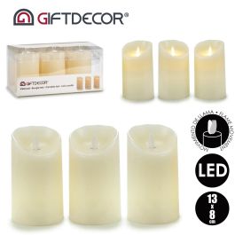 Set 3 Velas Led Llama Oscilante Crema Giftdecor 8X13CM (6 Unidades) Set 3 Velas Led Llama Oscilante Crema Giftdecor 8X13CM (6 Unidades)