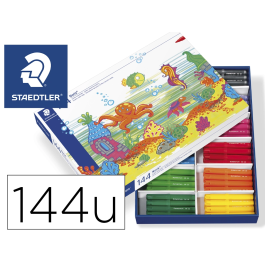 Staedtler Rotulador Jumbo Trazo 3 mm School Pack 144 Unidades Colores Surtidos
