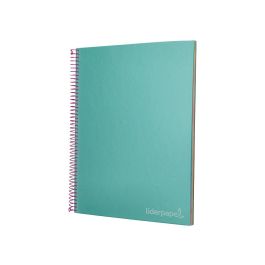 Cuaderno Espiral Liderpapel A4 Micro Jolly Tapa Forrada 140H 75 gr Cuadro 5 mm 5 Bandas4 Taladros Color Turquesa