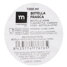 Botella Frasca Red Boca Ancha 1000 Ml La Mediterranea (12 Unidades) Botella Frasca Red Boca Ancha 1000 Ml La Mediterranea (12 Unidades)