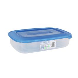 Tontarelli Set 3 Fiambreras Rectangulares 1L, 2L, 3L con Tapa Azul | 29.6x19.8x7.7 cm (20 Cajas)