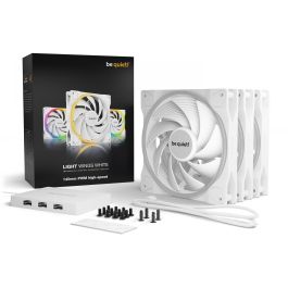 be quiet! LIGHT WINGS Ventilador 140mm PWM Triple-Pack high-speed Blanco 2200 RPM para Carcasa de Ordenador