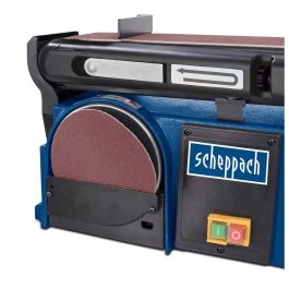 Scheppach BTS800 Lijadora de banda y disco Ø 150 mm 370 W Motor Inducción Silencioso con Mesa Inclinable 45°