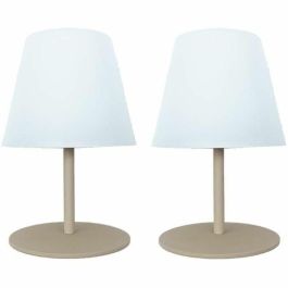 Juego de 2 lámparas de mesa inalámbricas - LUMISKY - TWINS - Crema - Al. 16 cm - LED