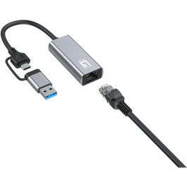 Level One Adaptador USB-C + USB-A a RJ45 Ethernet 2.5G (10/100/1000/2500 Mbps)