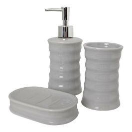 Set de Baño 89457 Ondas Cerámica Gris Metal (3 pcs) Precio: 8.49999953. SKU: S3608907