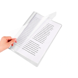 Q-connect Carpeta Dossier Fastener Plástico DIN A4 Blanco PVC Transparente