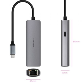 Nanocable 10.16.4603 Hub Conversor USB-C 3.1 a Ethernet RJ45 Gigabit con Carga Rápida PD 100W Gris Aluminio 18cm Nanocable 10.16.4603 Hub Conversor USB-C 3.1 a Ethernet RJ45 Gigabit con Carga Rápida PD 100W Gris Aluminio 18cm