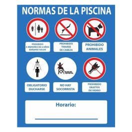 Normaluz Cartel normas piscina PVC 0,4mm 50x40 cm - Rótulos informativos
