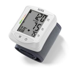 Laica Tensiometro digital de muñeca BM1006 blanco - Mide presión arterial y frecuencia cardiaca, 60 registros, pantalla LCD Precio: 32.49999984. SKU: S7902803