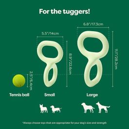 Earth Rated Juguete de Tracción Tug Toy para Perro Grande con Doble Asa Ergonómico de Goma Resistente para Juegos Interactivos Verde