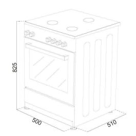 Cocina vitrocerámica 50 x 50, horno de convección natural, horno blanco 48L Cocina vitrocerámica 50 x 50, horno de convección natural, horno blanco 48L