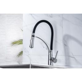 OCEANIC Mezclador monomando de lavabo - Giratorio 360 ° - Con ducha de mano - Silicona