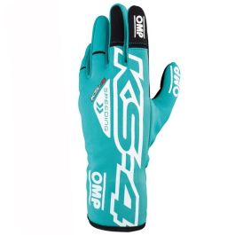 Omp OMPKB0-2750-A01-233-S Guantes Karting Ks-4 Verde Menta Talla S para Principiantes, Modelo Mejorado con Piel Ante y Protección Extra