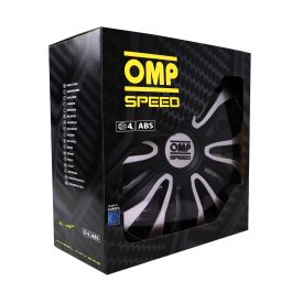 Omp Speed Juego De 4 Tapacubos Magnum Color Negro-Plata 14 Pulgadas OMPS07011412