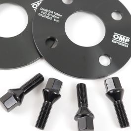 OMP OMPS08030501 Separadores Rueda Ancho 5mm PCD 4x100 Aluminio Forjado Negro Negro Con Tornillo M12x1.5 Conico