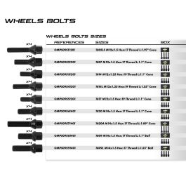 Omp OMPS09541201 Set Tornillos M12x1.25 Llave 19 Largo 40 mm Cone