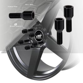 Omp Speed Juego De 4 Tornillos Allen M12x1.25 Conico Largo 26 mm Llave 17-19 Color Negro Din 10.9 OMPS09621201