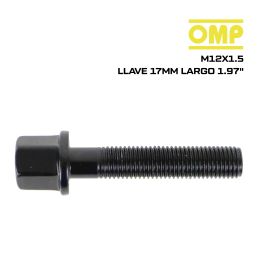 Omp Speed Juego De 4 Tornillos M12x1.5 Plano Largo 50 mm Llave 17 Color Negro Din 10.9 OMPS09641201