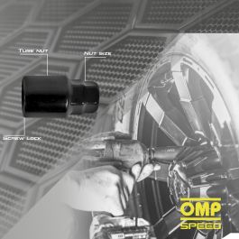 Omp Juego 4 Tornillos Antirrobo Llantas M14x1.5 Conico Largo 40-65mm Llave 17-19 Negro OMPS09841401