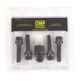 Omp Speed Juego De 4 Tornillos Antirrobo Llantas M12x1.25 Conico Largo 40-65 mm Llave 17-19 Color Negro Din 10.9 OMPS09851201