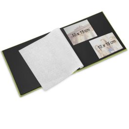 Hama 94875 Álbum de Fotos Espiral Fine Art, 28x24 cm, 50 Páginas Negras, Color Verde Manzana